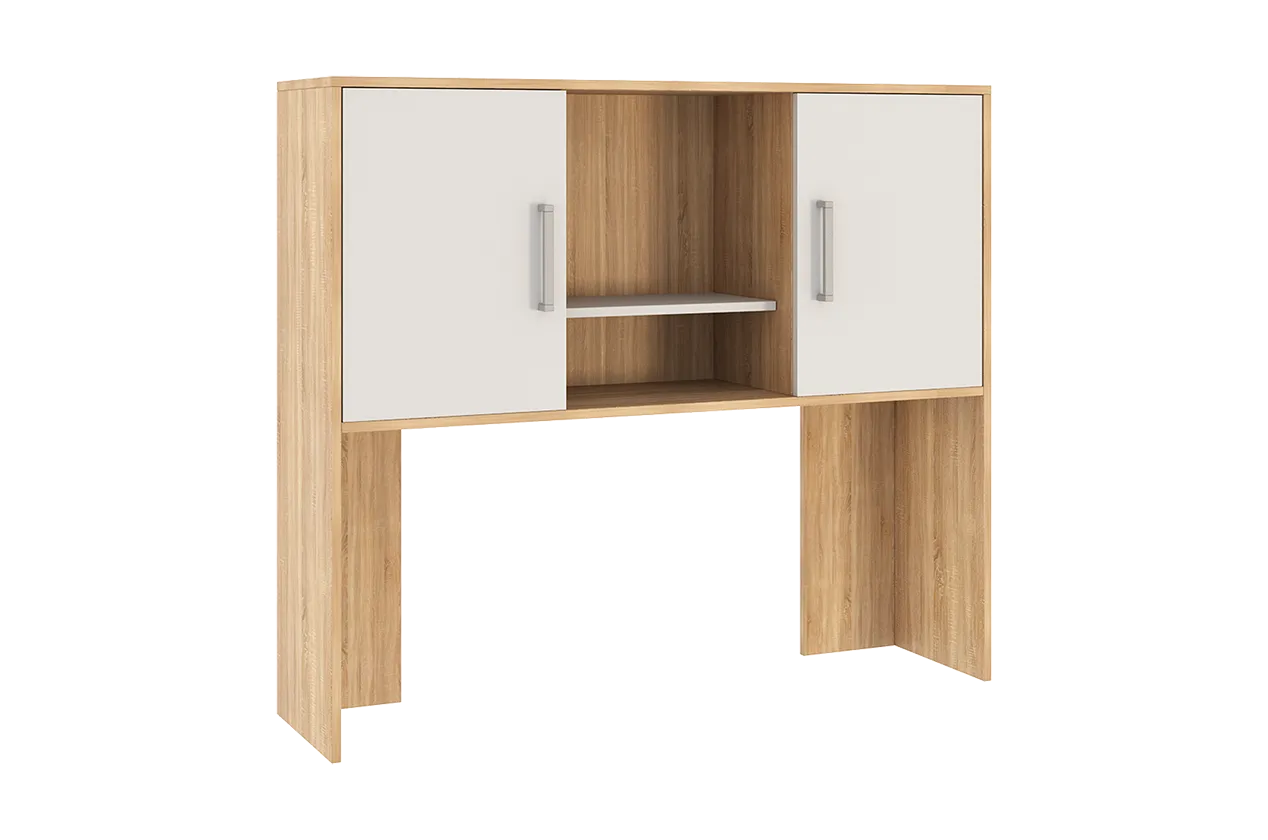 Надстройка стола компьютерного 1200 Лайт-2 дуб сонома/белый в Кургане - kurgan.mebel-tymen.ru | фото