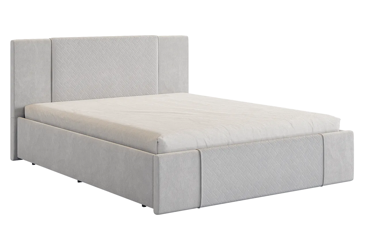 Кровать с основанием Хлоя 160х200 см галька (велюр) в Кургане - kurgan.mebel-tymen.ru | фото