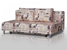Диван Комфорт Лайт без подлокотников 2 подушки принт Газета в Кургане - kurgan.mebel-tymen.ru | фото