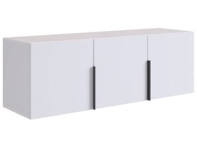 Антресоль трехдверная L1200 Баско белое дерево в Кургане - kurgan.mebel-tymen.ru | фото