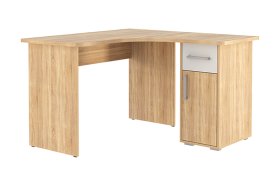 Стол компьютерный 1200 угловой Лайт-1 дуб сонома/белый в Кургане - kurgan.mebel-tymen.ru | фото