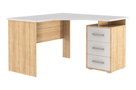 Стол компьютерный 1200 угловой Лайт-2 дуб сонома/белый в Кургане - kurgan.mebel-tymen.ru | фото