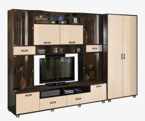 Гостиная Аллегро, вариант 4, венге Linum/дуб белфорт в Кургане - kurgan.mebel-tymen.ru | фото