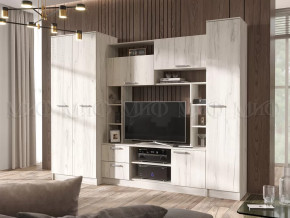 Гостиная Флора без зеркала Дуб Крафт Белый в Кургане - kurgan.mebel-tymen.ru | фото