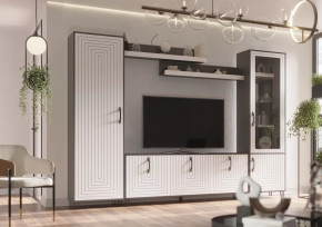 Гостиная Квадро №СВ-1 Серый графит/Софт вайт в Кургане - kurgan.mebel-tymen.ru | фото