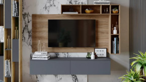 Гостиная «Порто» №1 Яблоня Беллуно, Графит софт в Кургане - kurgan.mebel-tymen.ru | фото