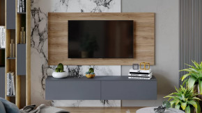 Гостиная «Порто» №7 Яблоня Беллуно, Графит софт в Кургане - kurgan.mebel-tymen.ru | фото