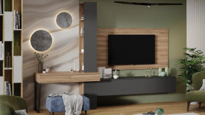 Гостиная «Порто» №8 Яблоня Беллуно, Графит софт в Кургане - kurgan.mebel-tymen.ru | фото