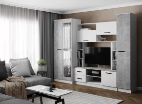 Гостиная СОЛО (ш2700*г500*в2100мм), ЛДСП Белый / ЛДСП Ателье светлое в Кургане - kurgan.mebel-tymen.ru | фото