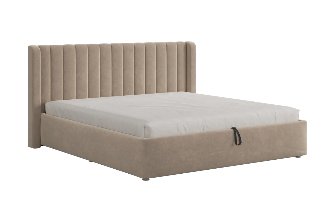 Кровать (каркас) Ева 180х200 см капучино (велюр) в Кургане - kurgan.mebel-tymen.ru | фото