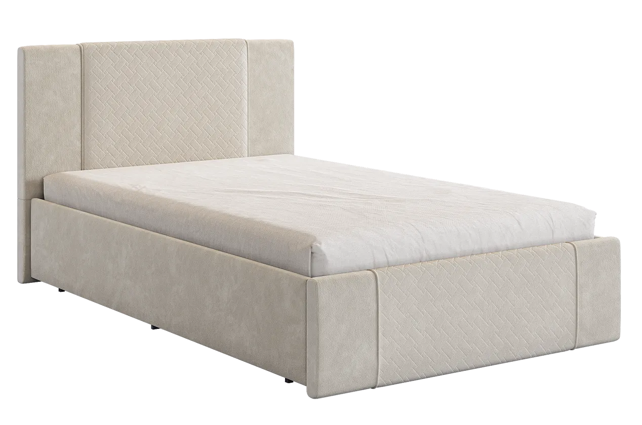 Кровать с основанием Хлоя 120х200 см крем (велюр) в Кургане - kurgan.mebel-tymen.ru | фото