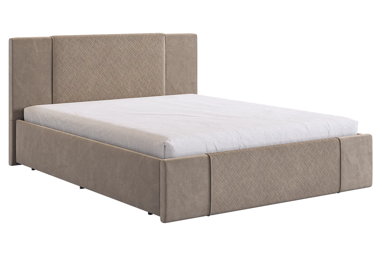 Кровать с основанием Хлоя 160х200 см латте (велюр) в Кургане - kurgan.mebel-tymen.ru | фото