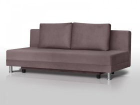 Диван Комфорт Лайт без подлокотников 2 подушки коричневый в Кургане - kurgan.mebel-tymen.ru | фото