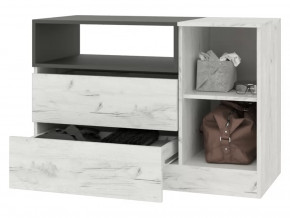 Комод Кент-1 Секция-5 Дуб Крафт Белый/Антрацит в Кургане - kurgan.mebel-tymen.ru | фото