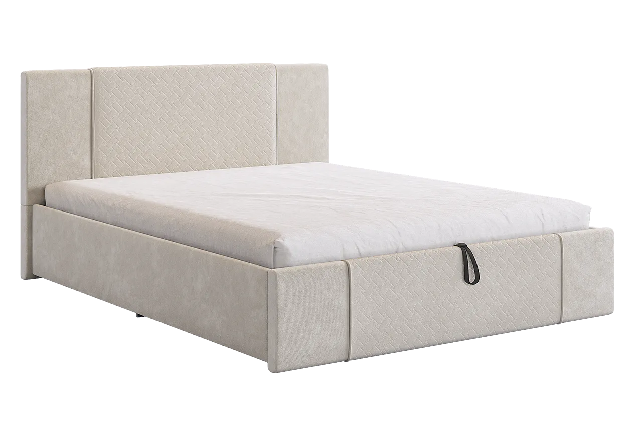 Кровать с подъемным механизмом Хлоя 160х200 см крем (велюр) в Кургане - kurgan.mebel-tymen.ru | фото