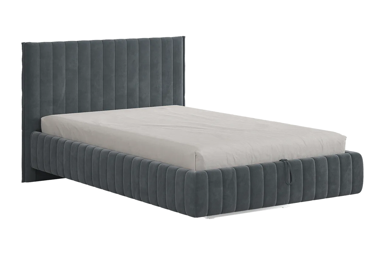 Кровать с подъемным механизмом Твикс 120х200 см графит (велюр) в Кургане - kurgan.mebel-tymen.ru | фото