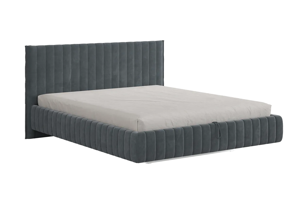 Кровать с подъемным механизмом Твикс 180х200 см графит (велюр) в Кургане - kurgan.mebel-tymen.ru | фото