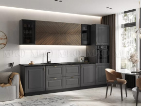 Кухня Престиж 3,0м Компоновка №1 (Графит/Графит софт/Прайм орех) в Кургане - kurgan.mebel-tymen.ru | фото