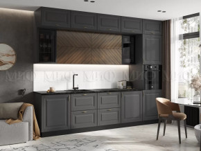 Кухня Престиж 3,0м Компоновка №2 (Графит/Графит софт/Прайм орех) в Кургане - kurgan.mebel-tymen.ru | фото