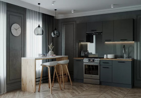 Кухонный гарнитур Антрацит-2000 столешница 38 мм в Кургане - kurgan.mebel-tymen.ru | фото