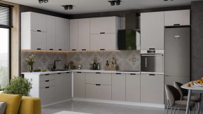 Кухонный гарнитур «Гренада» №18 Белый, Холст мокко в Кургане - kurgan.mebel-tymen.ru | фото