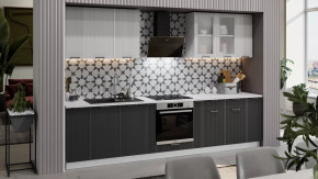 Кухонный гарнитур «Кимберли» №2 Белый, Сноу, Титан в Кургане - kurgan.mebel-tymen.ru | фото