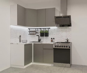 Кухонный угловой гарнитур арт.2, 1200x1400 мм, Лайн/Обсидиан в Кургане - kurgan.mebel-tymen.ru | фото