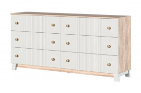 Ланзетти Комод 6 ящиков Дуб Торонто/Жемчуг в Кургане - kurgan.mebel-tymen.ru | фото