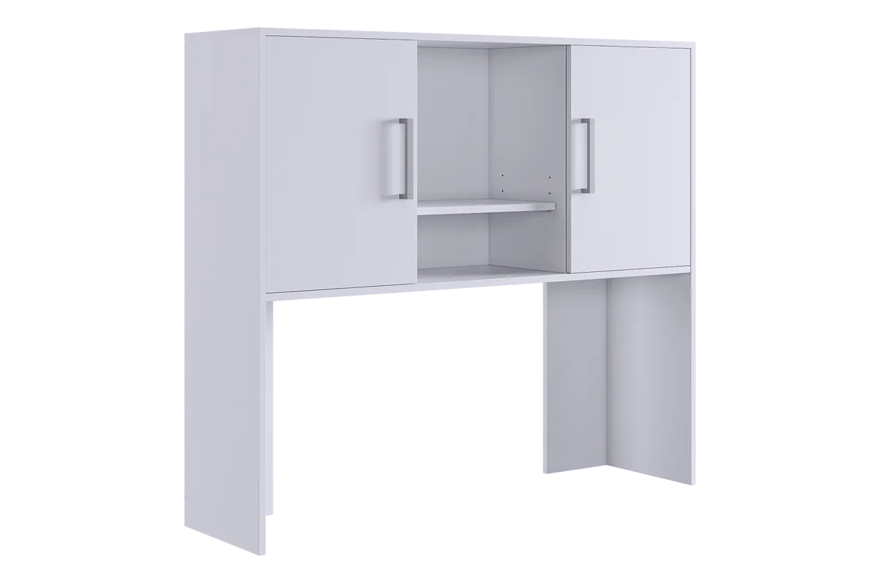 Надстройка стола компьютерного 1200 Лайт-2 белый/белый в Кургане - kurgan.mebel-tymen.ru | фото