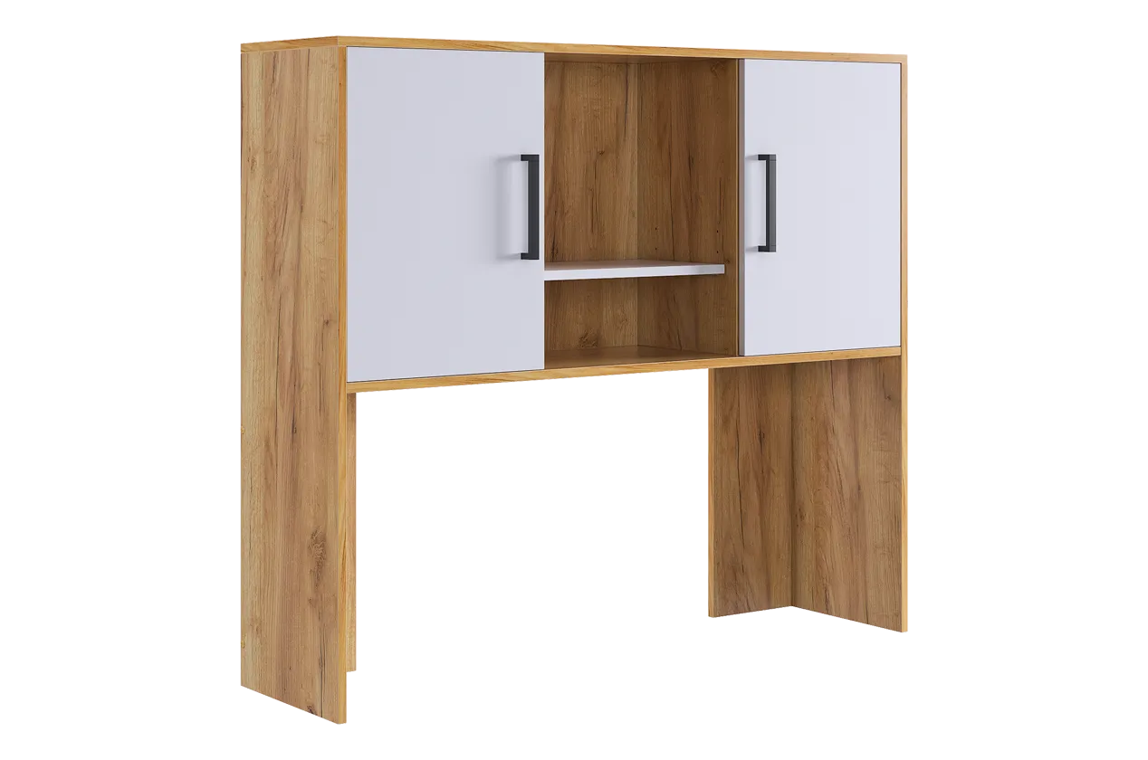 Надстройка стола компьютерного 1200 Лайт-2 дуб крафт золотой/белый в Кургане - kurgan.mebel-tymen.ru | фото