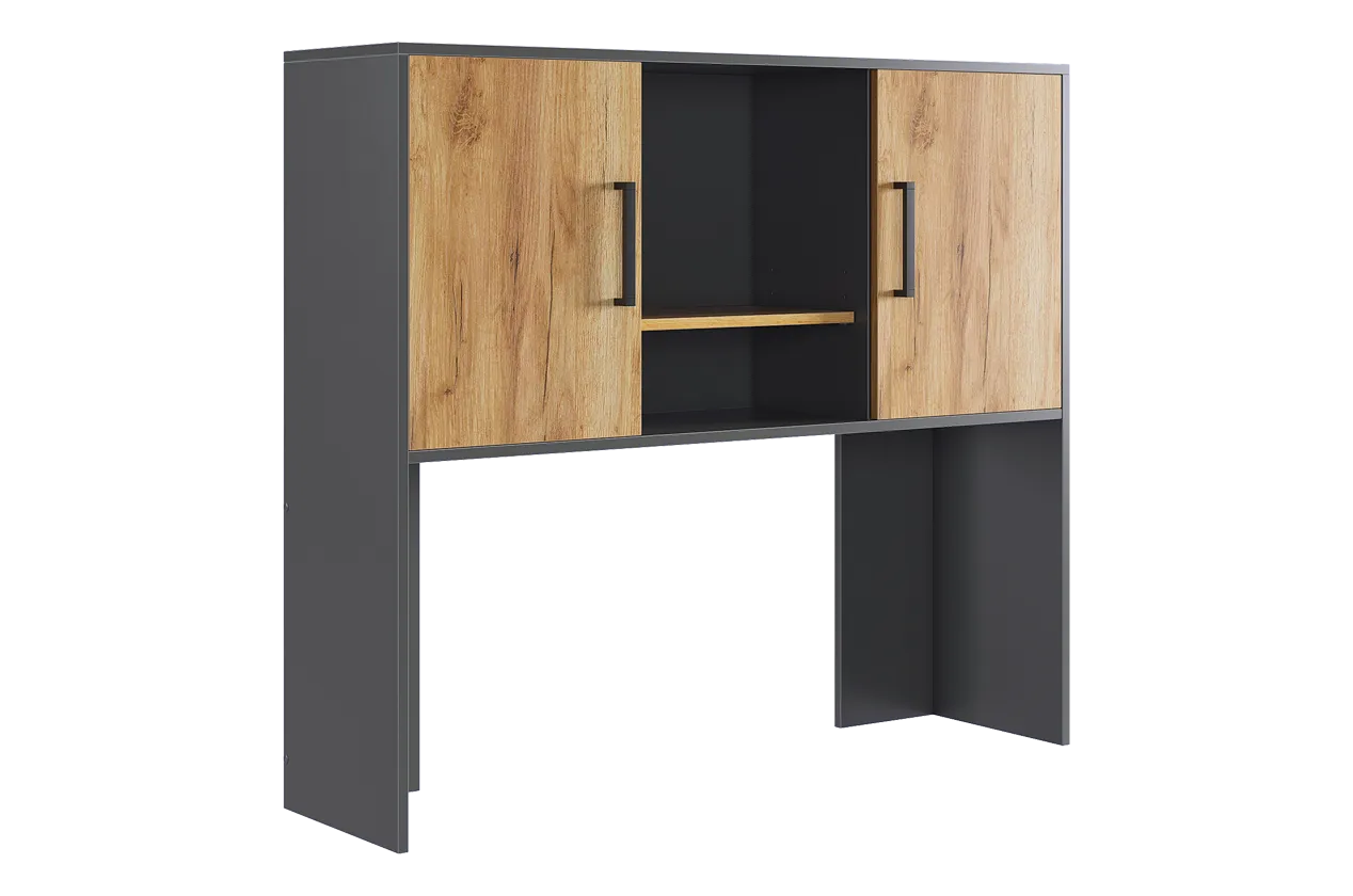 Надстройка стола компьютерного 1200 Лайт-2 графит/дуб крафт золотой в Кургане - kurgan.mebel-tymen.ru | фото