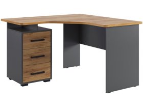 Стол компьютерный 1200 угловой Лайт-2 графит/дуб крафт золотой в Кургане - kurgan.mebel-tymen.ru | фото