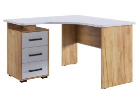 Стол компьютерный 1200 угловой Лайт-2 дуб крафт золотой/белый в Кургане - kurgan.mebel-tymen.ru | фото