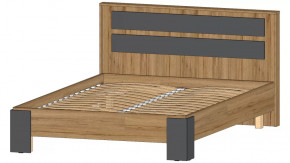 Ленора Кровать 1400 Дуб вотан/Графит в Кургане - kurgan.mebel-tymen.ru | фото