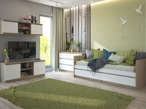 Модульная детская Челси Белый глянец, дуб сонома в Кургане - kurgan.mebel-tymen.ru | фото