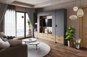 Модульная гостиная Оттавия Антрацит в Кургане - kurgan.mebel-tymen.ru | фото