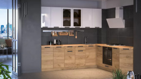 Модульная кухня «Детройт» Дуб крафт золотой/Белый глянец/Дуб крафт золотой в Кургане - kurgan.mebel-tymen.ru | фото