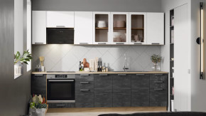 Модульная кухня «Детройт» Дуб крафт золотой/Белый глянец/Угольный камень в Кургане - kurgan.mebel-tymen.ru | фото