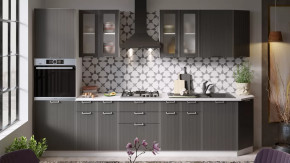 Модульная кухня «Кимберли» Белый, Титан в Кургане - kurgan.mebel-tymen.ru | фото