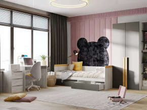 Модульная подростковая Кент-1 Дуб Крафт Белый/Антрацит в Кургане - kurgan.mebel-tymen.ru | фото