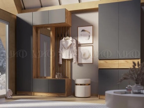 Модульная прихожая Роджинамиф, дуб крафт/графит в Кургане - kurgan.mebel-tymen.ru | фото
