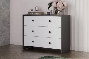 Модульная система "Дольче" Комод 3 ящика Графит / белый в Кургане - kurgan.mebel-tymen.ru | фото