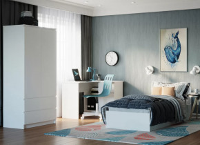 МОРИ КРМ 900.1/1 Кровать (сп/м 900*2000мм), ЛДСП белый (МП/3) в Кургане - kurgan.mebel-tymen.ru | фото