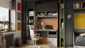 Набор детской мебели «Оксфорд-2» №2 Матера, Дуб крафт белый с рисунком в Кургане - kurgan.mebel-tymen.ru | фото