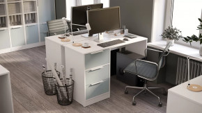 Набор мебели для офиса «Марли» №2 Белый, Серо-голубой в Кургане - kurgan.mebel-tymen.ru | фото