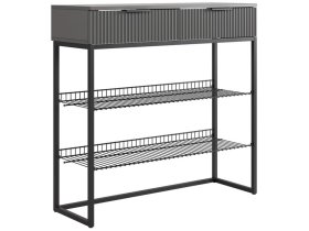 Обувница Классная 1 графит/графит матовый/черный муар в Кургане - kurgan.mebel-tymen.ru | фото