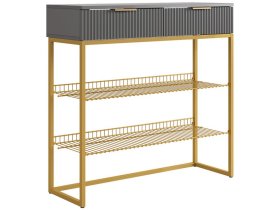 Обувница Классная 1 графит/графит матовый/золото в Кургане - kurgan.mebel-tymen.ru | фото