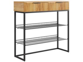 Обувница Классная 1 дуб крафт золотой/акация светлая/черный муар в Кургане - kurgan.mebel-tymen.ru | фото