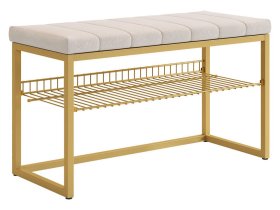 Обувница Классная 2 золото/крем (велюр) в Кургане - kurgan.mebel-tymen.ru | фото