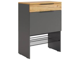 Обувница Баско графит/дуб крафт золотой в Кургане - kurgan.mebel-tymen.ru | фото